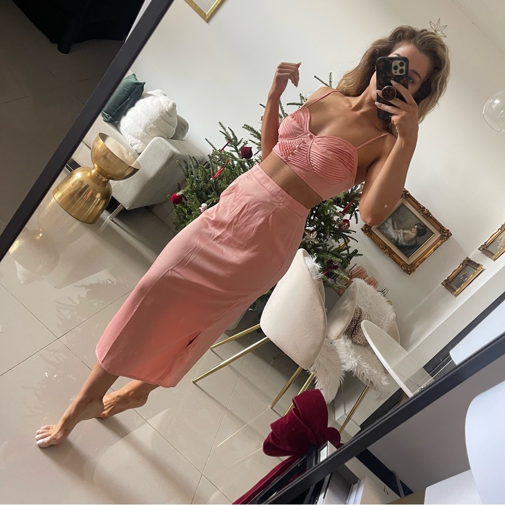 Missguided Crop Top & Midi Skirt Set